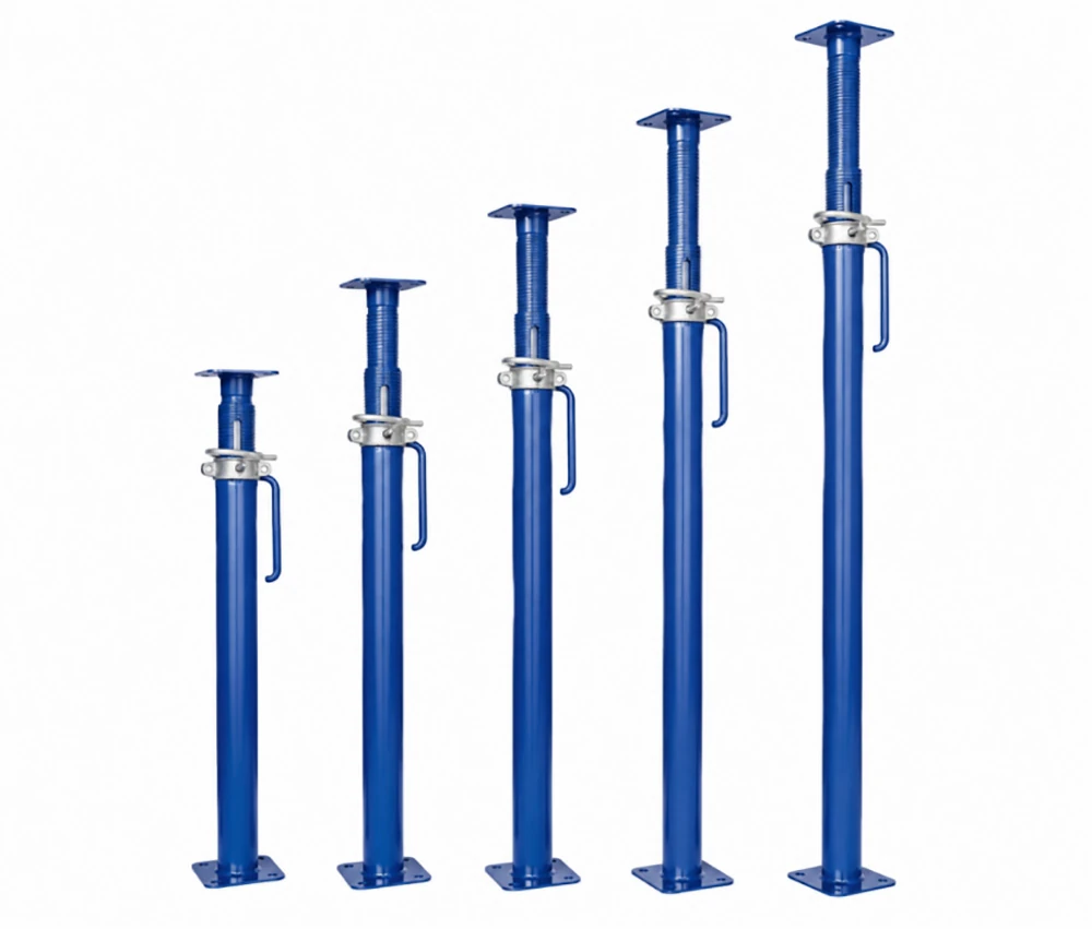adjustable steel props for formwork and shuttering support with durable steel tubes and height adjustment system